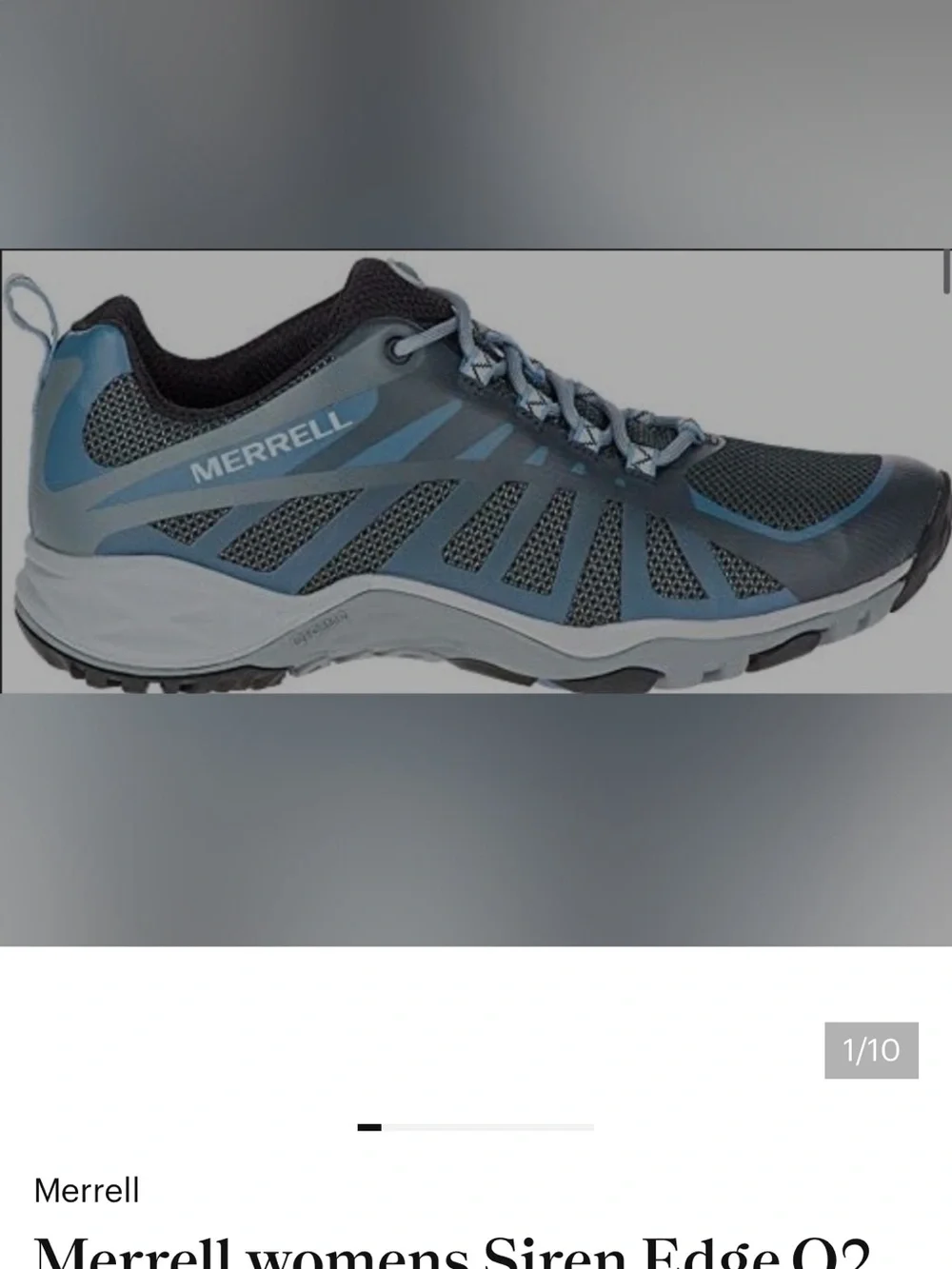 Merrell Women’s 6.5 Siren Edge Hiking Gray & Blue Trail Sneakers